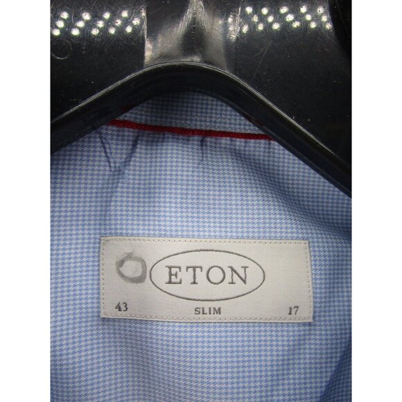 Eton Shirt 17 White Button Up Striped Slim Fit Casual Preppy Woven XL * - Picture 8 of 10